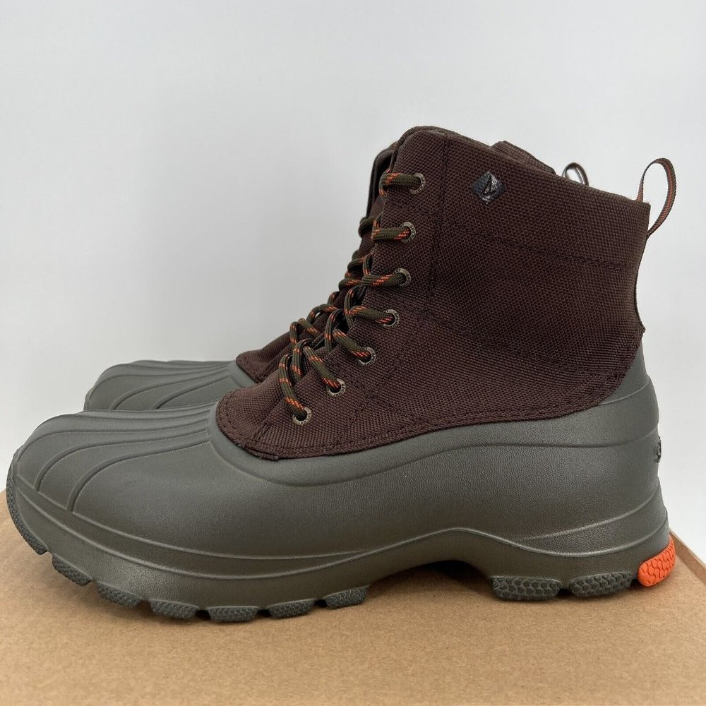 Sperry Men's Duck Float Lace-Up Boots sz 8 Brown/Green STS24762 Rain Waterproof
